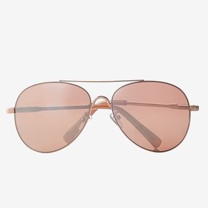 Express Mirrored Gold Metal Aviator Sunglasses nwt